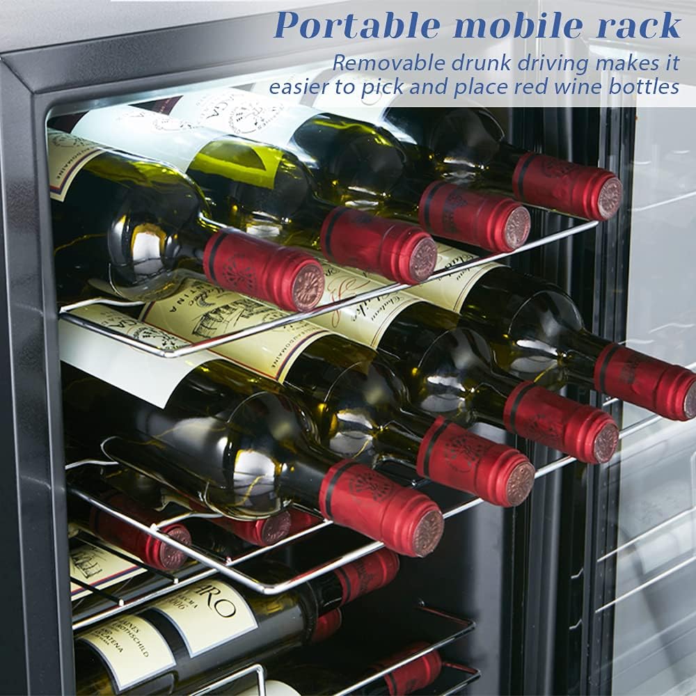 18 Bottle Wine Cooler Refrigerator Compressor Wine Fridge Freestanding Wine Cellar for Red, White, Champagne or Sparkling Wine, 41f-64f Digital Temperature Control Cooling for Home Office Bar : Home & Kitchen
