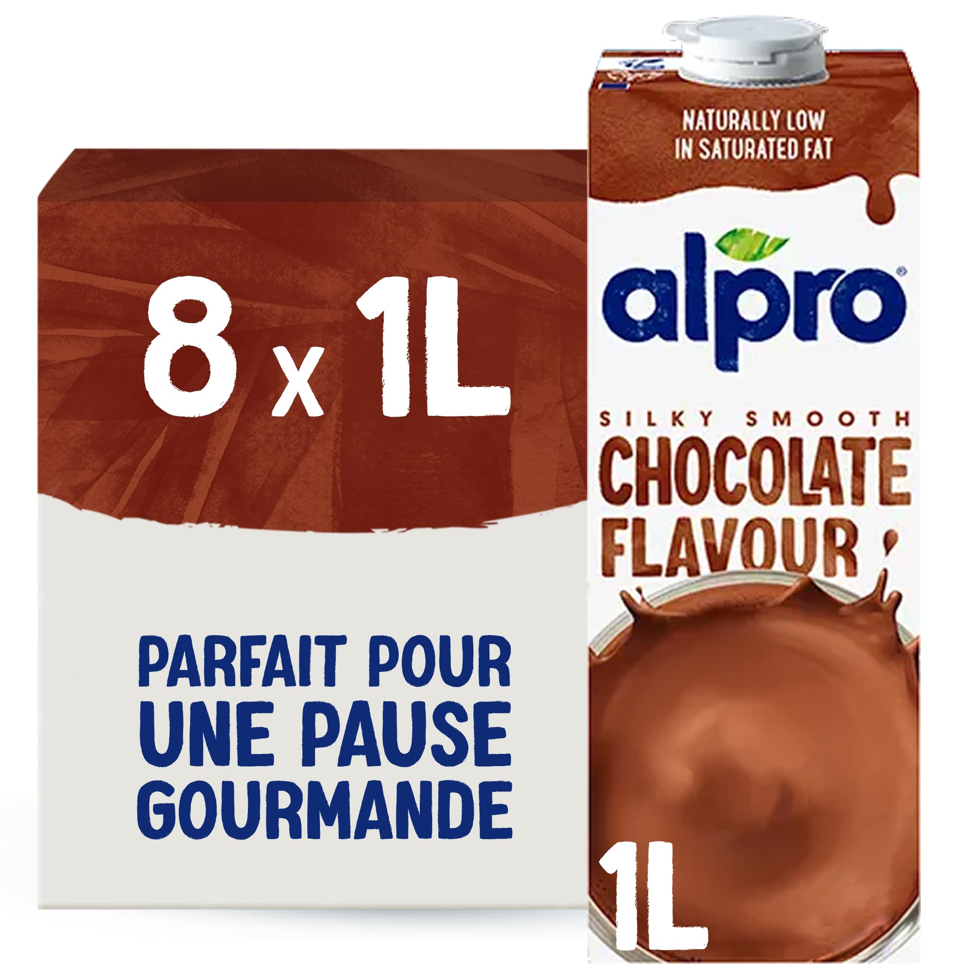 Alpro - Boisson Végétale - Soja Chocolat - 1 L - Lot de 8 x 1 L