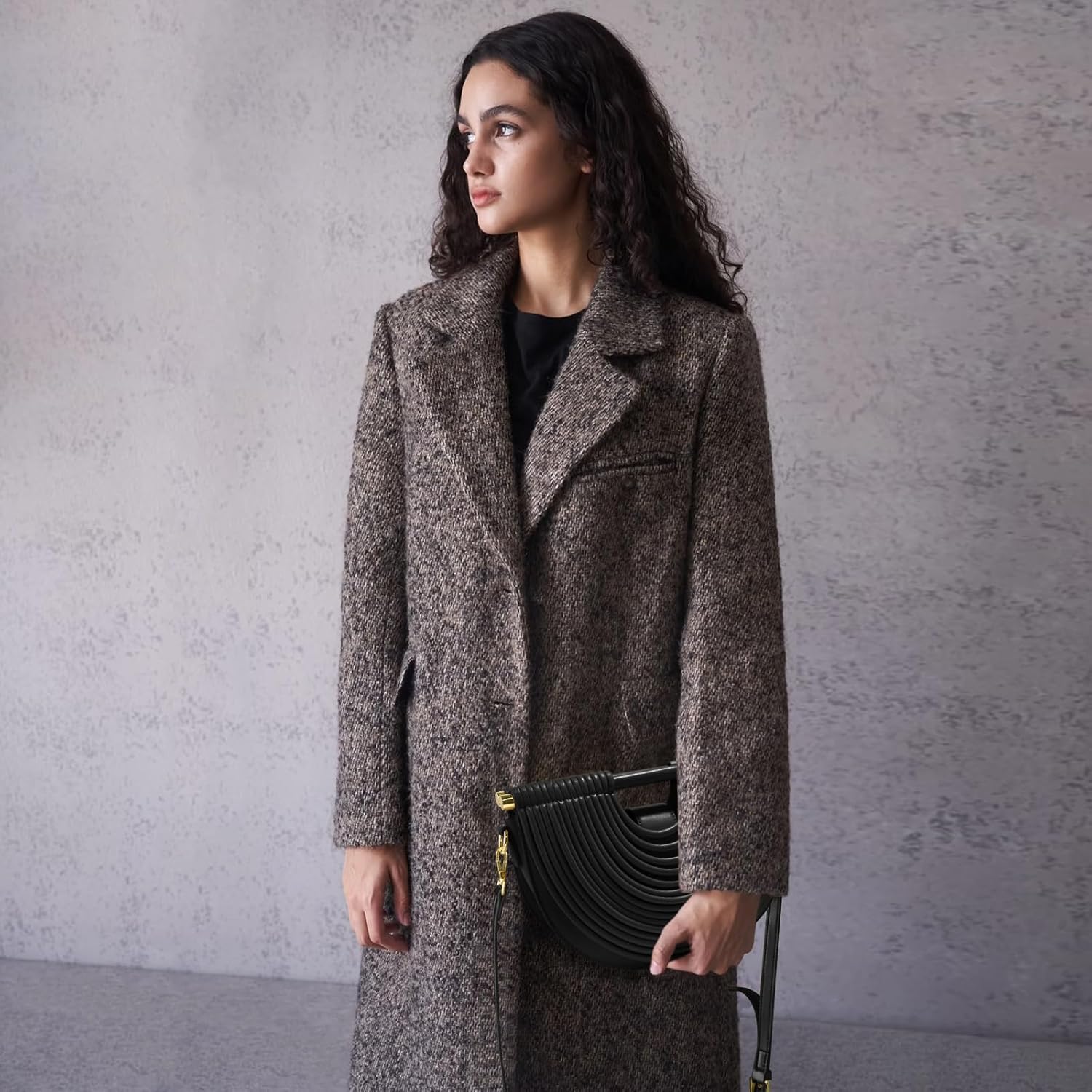 Clutch Purses for Women, Crescent Handbag Woven Bag, Formal PU Leather Purse Designer Handbags for Party Prom Wedding - Image 4