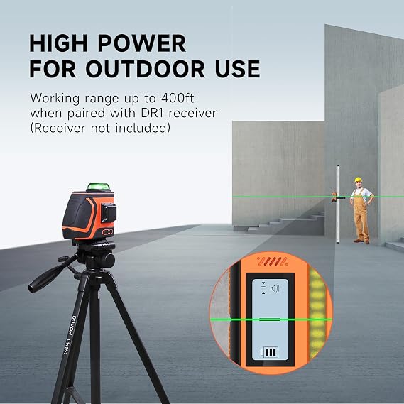 DOVOH High Visibility Laser Level with Telescoping Pole, Class II