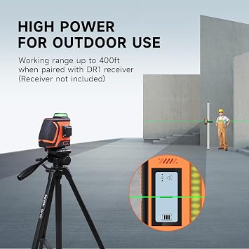 DOVOH High Visibility Laser Level with Telescoping Pole, Class II