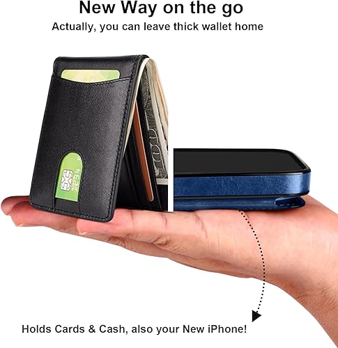 Miniatura 3 de Jiunai Funda tipo cartera para iPhone 15 Plus con 4 tarjeteros de piel sintética, función atril, ranura para tarjetas, cierre magnético, bloqueo