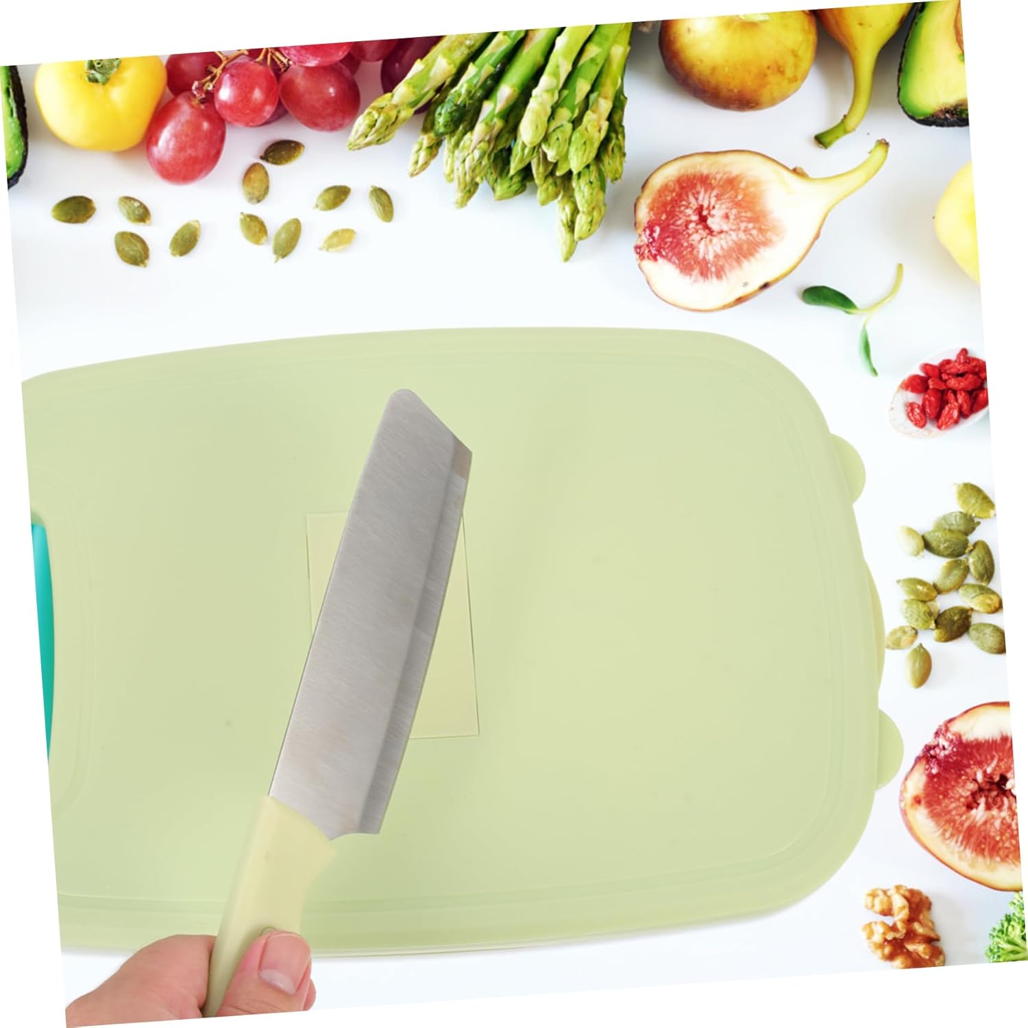 SECFOU Multifunctional Chopping Board Drain Basket Kitchen Cutting Board Vegetable Fruit Slicer Rv Camping Kitchen Supply