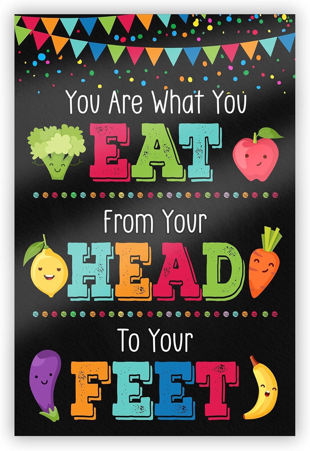 School Health Metal Tin Sign, Cafeteria Poster, Printable, Lunchroom Teacher Signs, Cafeteria Wall Art, You Are What You Eat 8 X 12 Inch