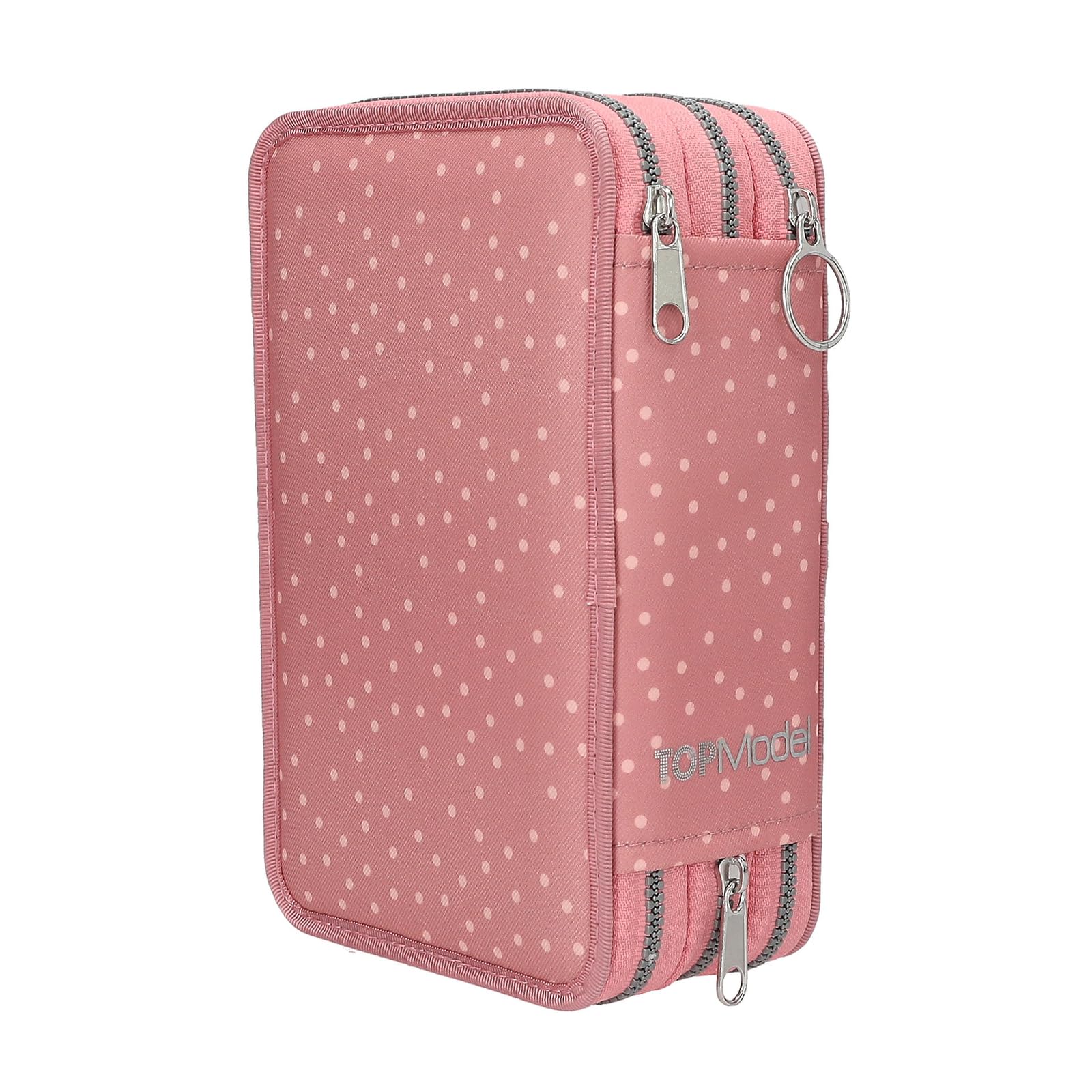 Depesche TOPModel Juicy 3-Fach Federtasche Altrosa mit Buntstiften Schere Lineal