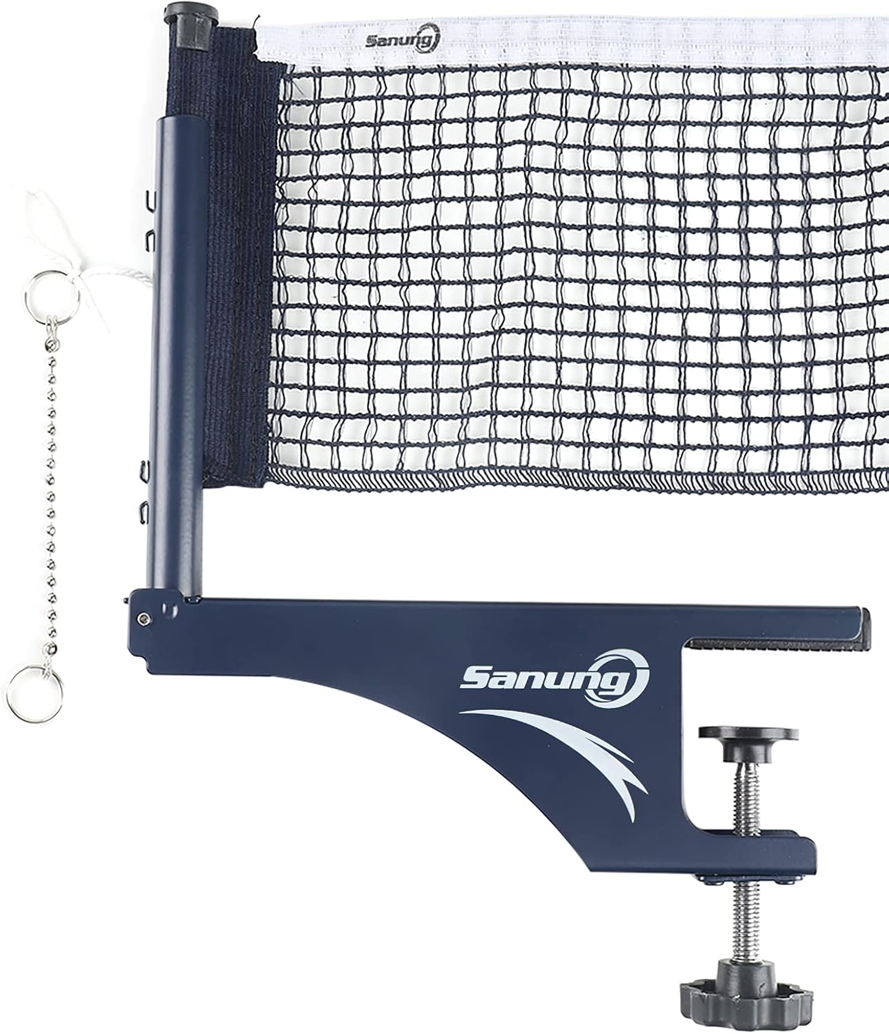 Sanung S207 Table Tennis Net and Post Set, Collapsible Ping Pong Mesh Net Clip with high Strength Grip Holder Adjustable Screw Clamp Post Kit for Professional Training Competition Game Playing : Sports & Outdoors