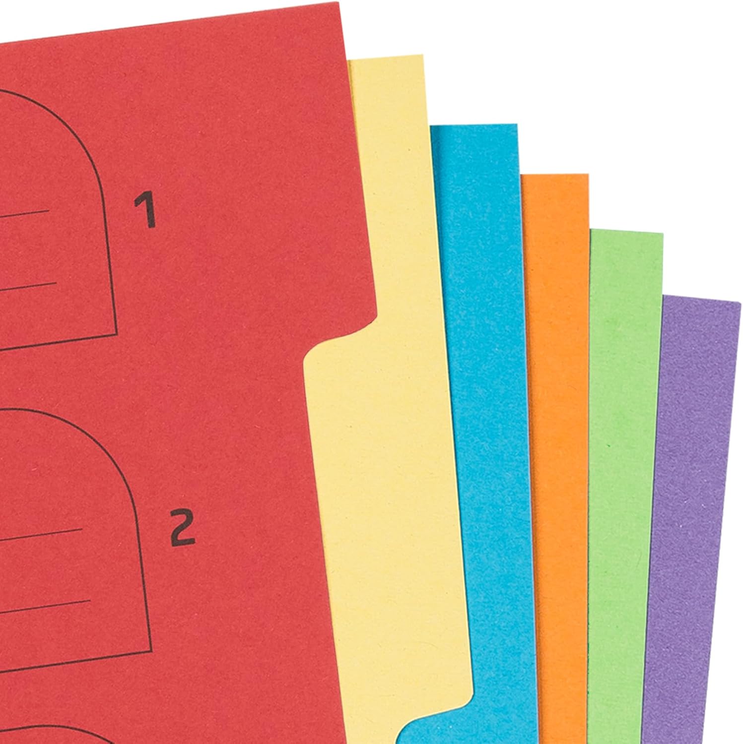 Idena 90266 Cardboard Index for DIN A4 Documents, 22.5 x 30 cm, 18 Full-Colour Dividers in 6 Colours, 150 g/m², Organiser with Euro Holes and Organisational Print