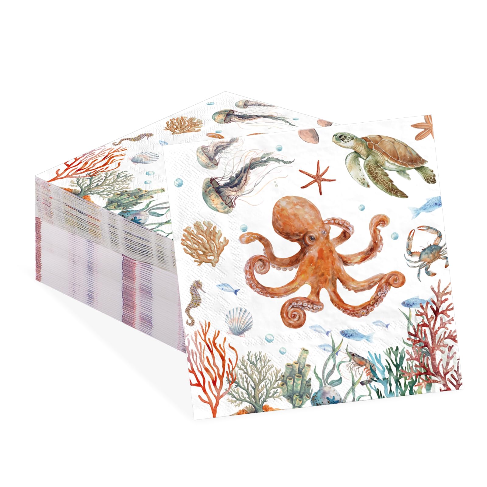 50 Pcs Decoupage Napkins 5 x 5 inch 3 Ply Nautical Cocktail Napkins