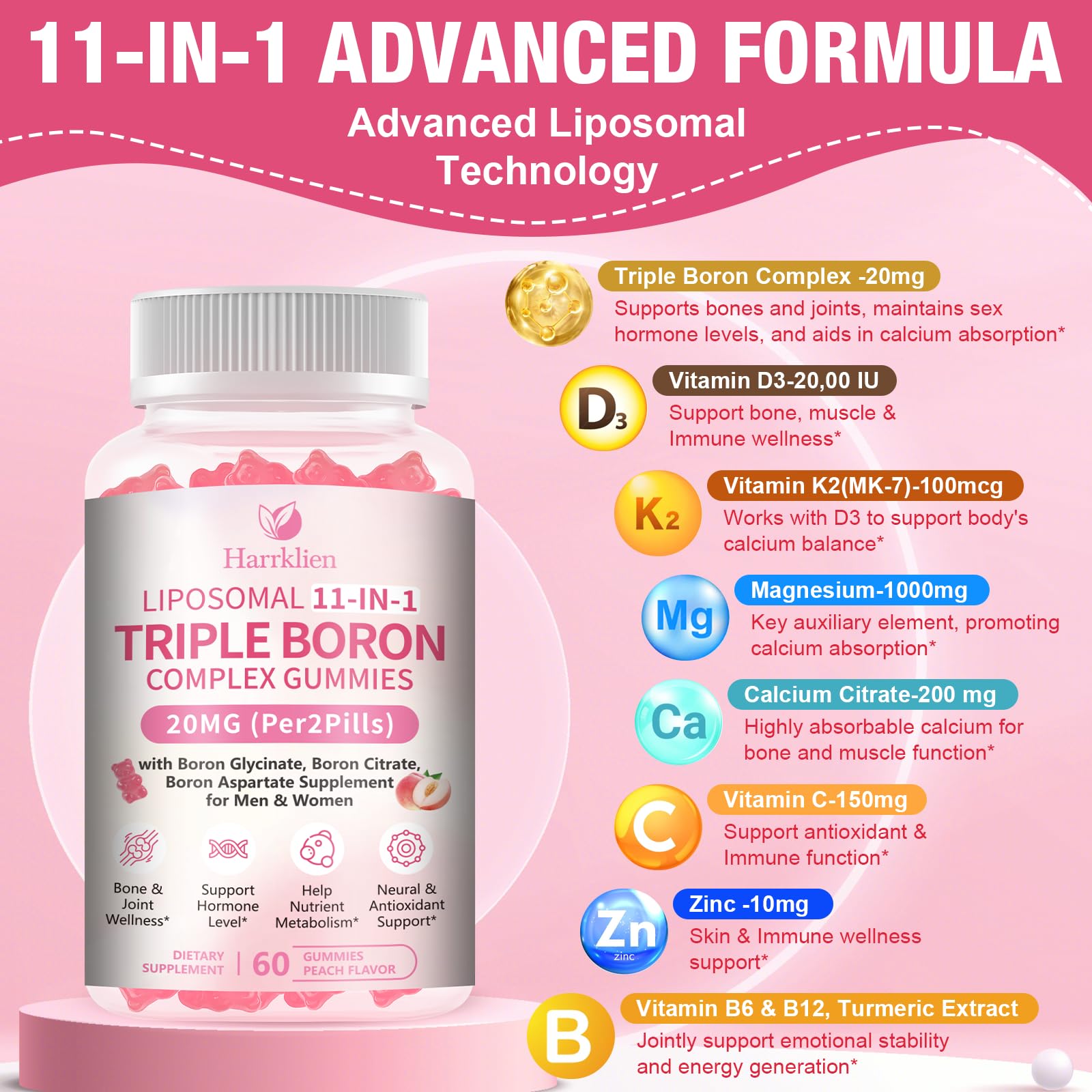 Liposomal Triple Boron Complex Gummies - Boron Supplements for Men & Women — Amazon image 3
