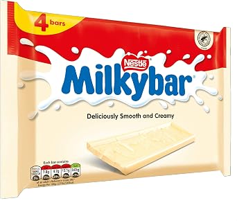 Milkybar White Chocolate Bar Multipack | 24 Packs of 4 x 25g Bars (Total 96 Bars) | Creamy White Chocolate Made with Real Milk