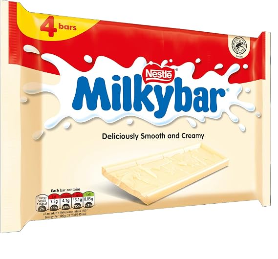 Milkybar White Chocolate Bar Multipack | 24 Packs of 4 x 25g Bars (Total 96 Bars) | Creamy White Chocolate Made with Real Milk