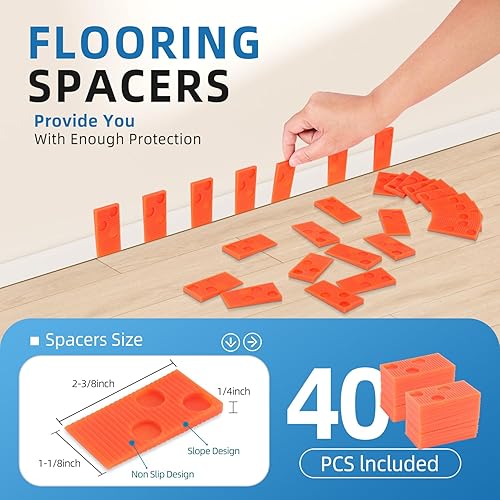 Miniatura 4 de Kit de 43 piezas para herramientas de suelo laminado, kit de instalación LVP, herramientas para suelos de vinilo, taco de golpeteo con mango,