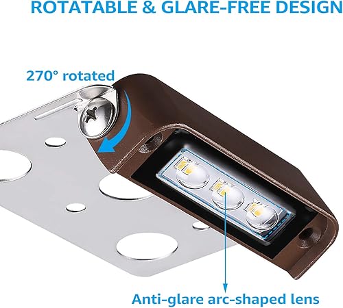 Miniatura 4 de LEONLITE Serie Premium - Luces LED de pared de contención de 4 pulgadas y 2 W, iluminación de paisaje duro de bajo voltaje, luz LED de paisaje, luz