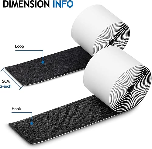 Miniatura 3 de Strich Tiras de gancho para tablero de pedales, kit de agarre de montaje para pedalera de guitarra, longitud 6.6 ft, ancho 2.0 in