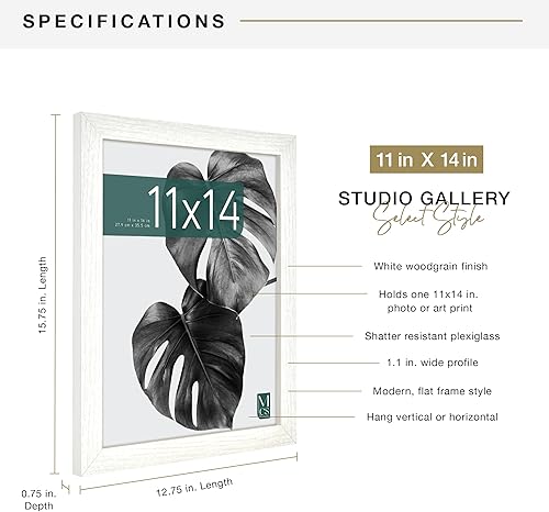 Vista 228 de MCS Industries Studio Gallery - Marcos con textura de madera color gris de 13 x 19 pulgadas / 33.02 x 48.26 cm., 2 unidades Gris Woodgrain