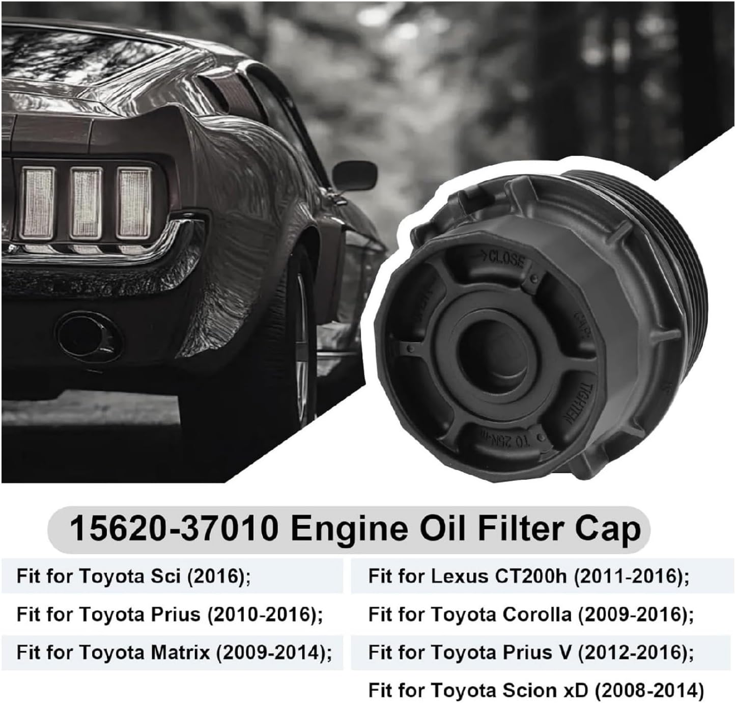 Automotive Engine Oil Filter Housing Cap Cover 15620-37010 for Toyota Scion xD(2008-2014) YUBJIANG