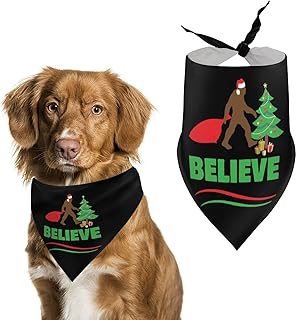 Christmas Bigfoot Sasquatch Dog Bandana Washable Pet Scarf Cute Triangle Handkerchief for Dog Cats