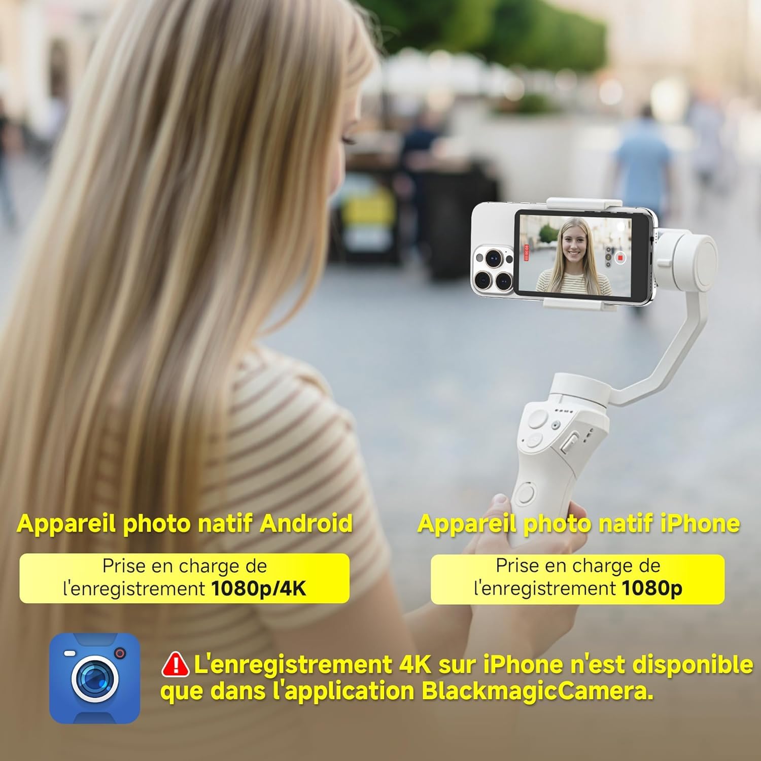 SYNCO XView Monitor Selfie Vlog pour iPhone 17 - Écran Selfie Magnétique sans Fil 1080P/4K pour Vlog, Utilise Caméra Arrière, 50m, 3h, Haut-Parleur pour Live Youtube/TikTok