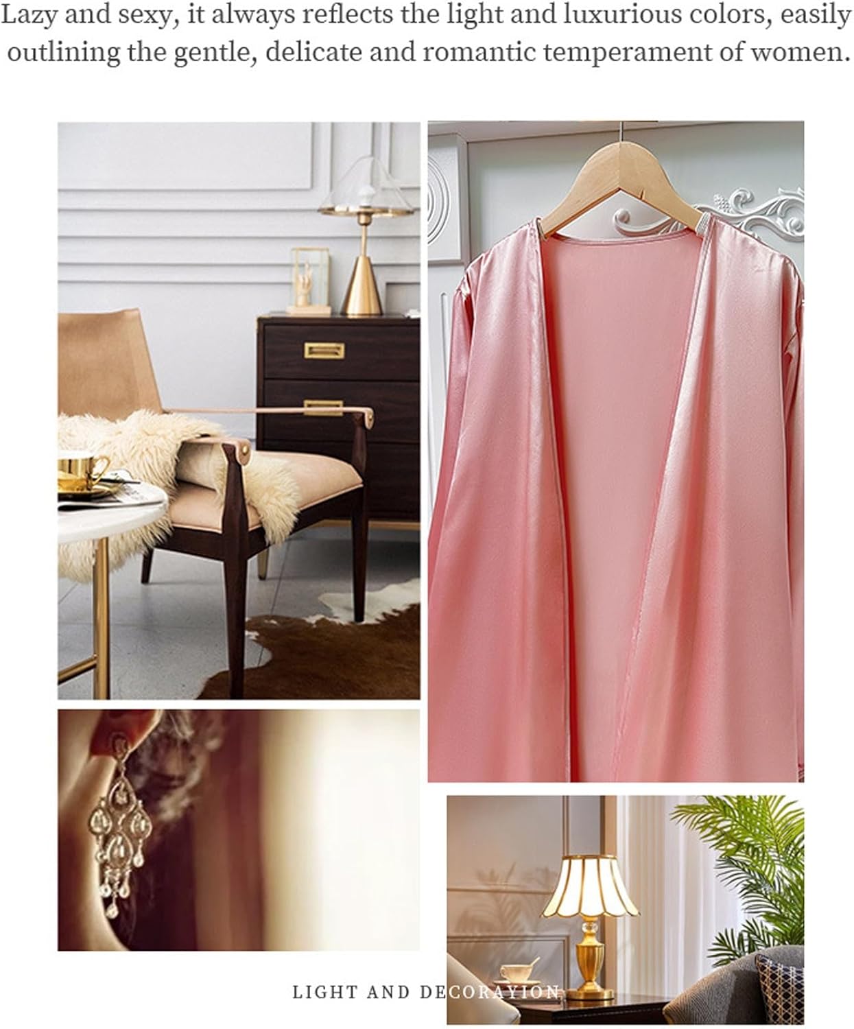 Women's Pajama Set Sexy V Neck Lingerie Tank Nightgown Camisole Slip Dress Sleepwear Robe Casual Loungewear