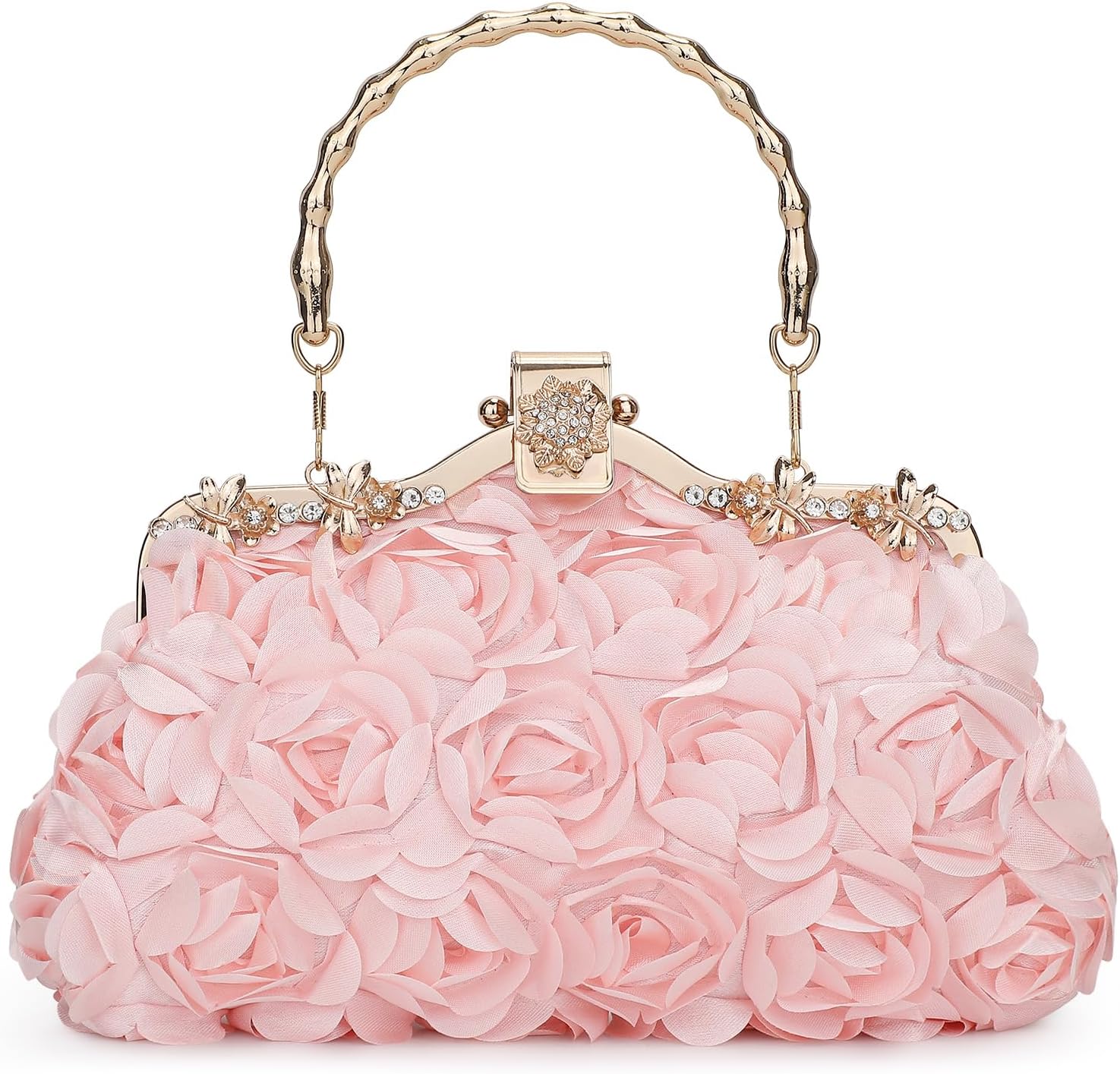 UBORSE Floral Clutch Purse Women Flower Purses for Women Handbags Chain Strap Shoulder Bag for Party Bride Wedding Prom - Image 4