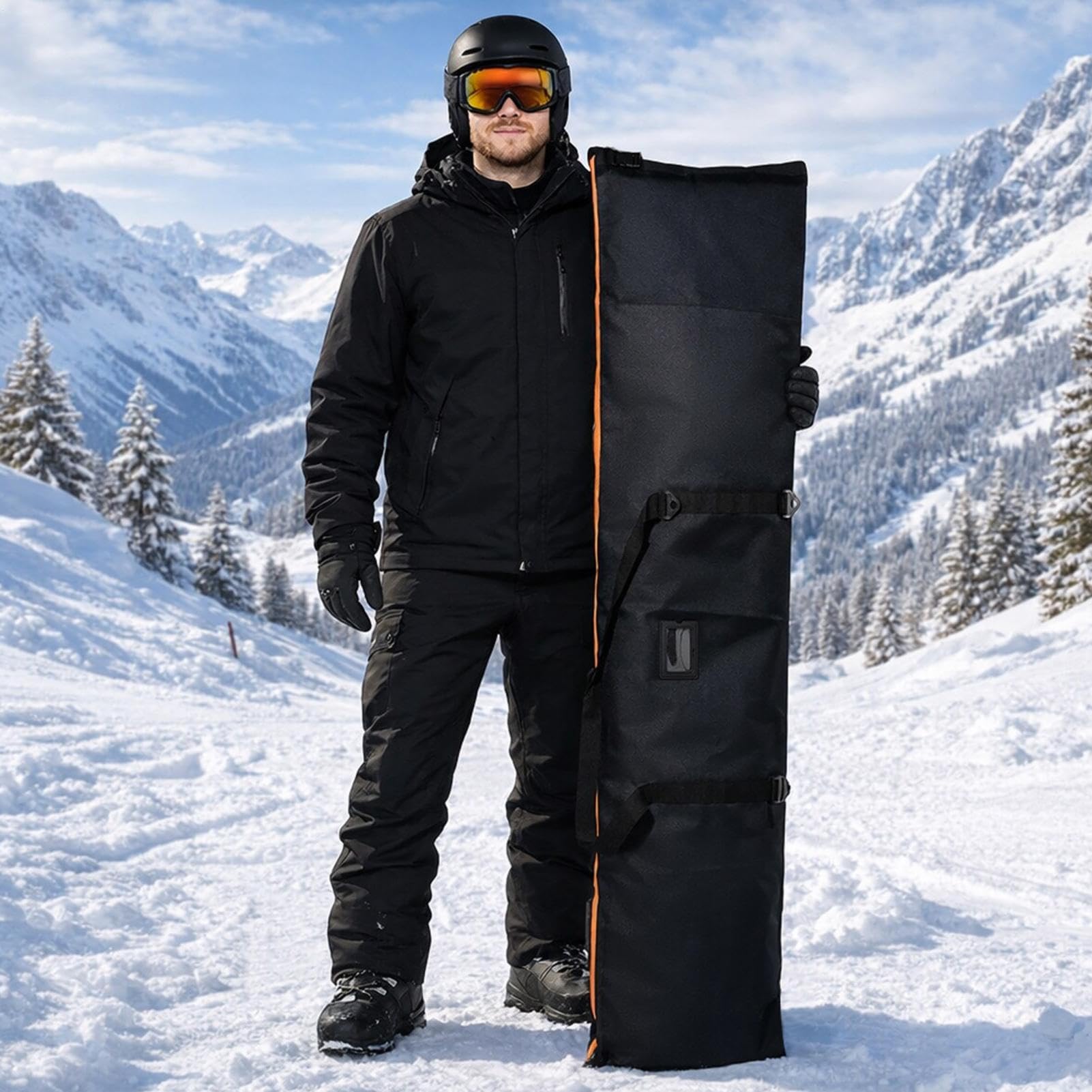 Borsa Per Snowboard - Custodia Impermeabile Pieghevole Protettiva Per Sport Invernali | Custodia Trasporto Sci - Adatto a Uomini, Donne, Giovani, Adulti e Allenamento Sportivo