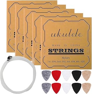 Ukulele Strings Kit 5-Set Tight Fit Repair | Ukulele Nylon String Replacement for Beginners Professionals Music Lovers Hobbyists Amateurs Concert Festival Studio Party