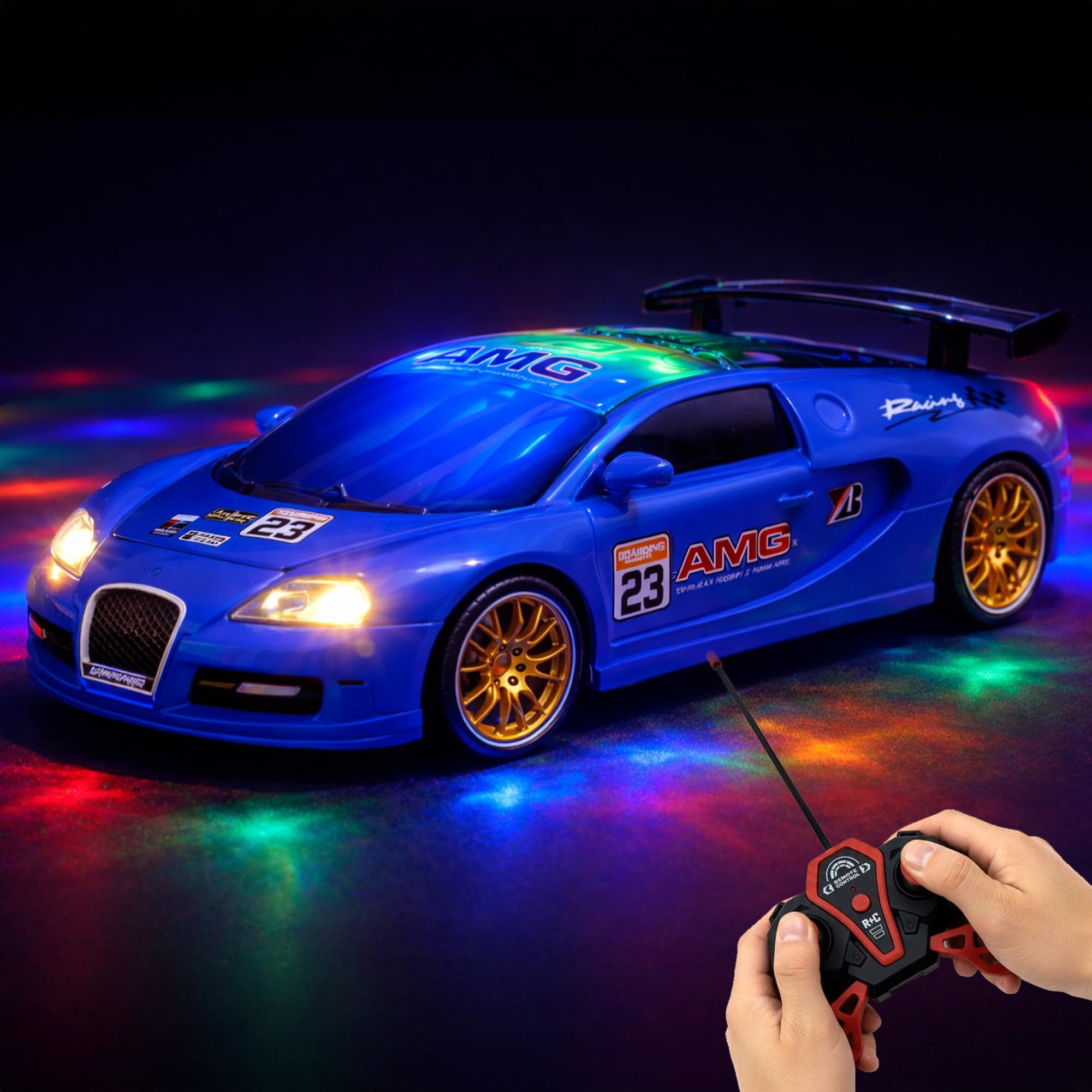 Zivvy Big Rechargeable Remote Control Car Toys | LED Headlights, Spray Smoke,Up to 120 min Non-Stop Play Time, 150ft Remote Range, USB Charging, Anti-Skid Tyres, BIS Certified,Birthday Gift for Kids