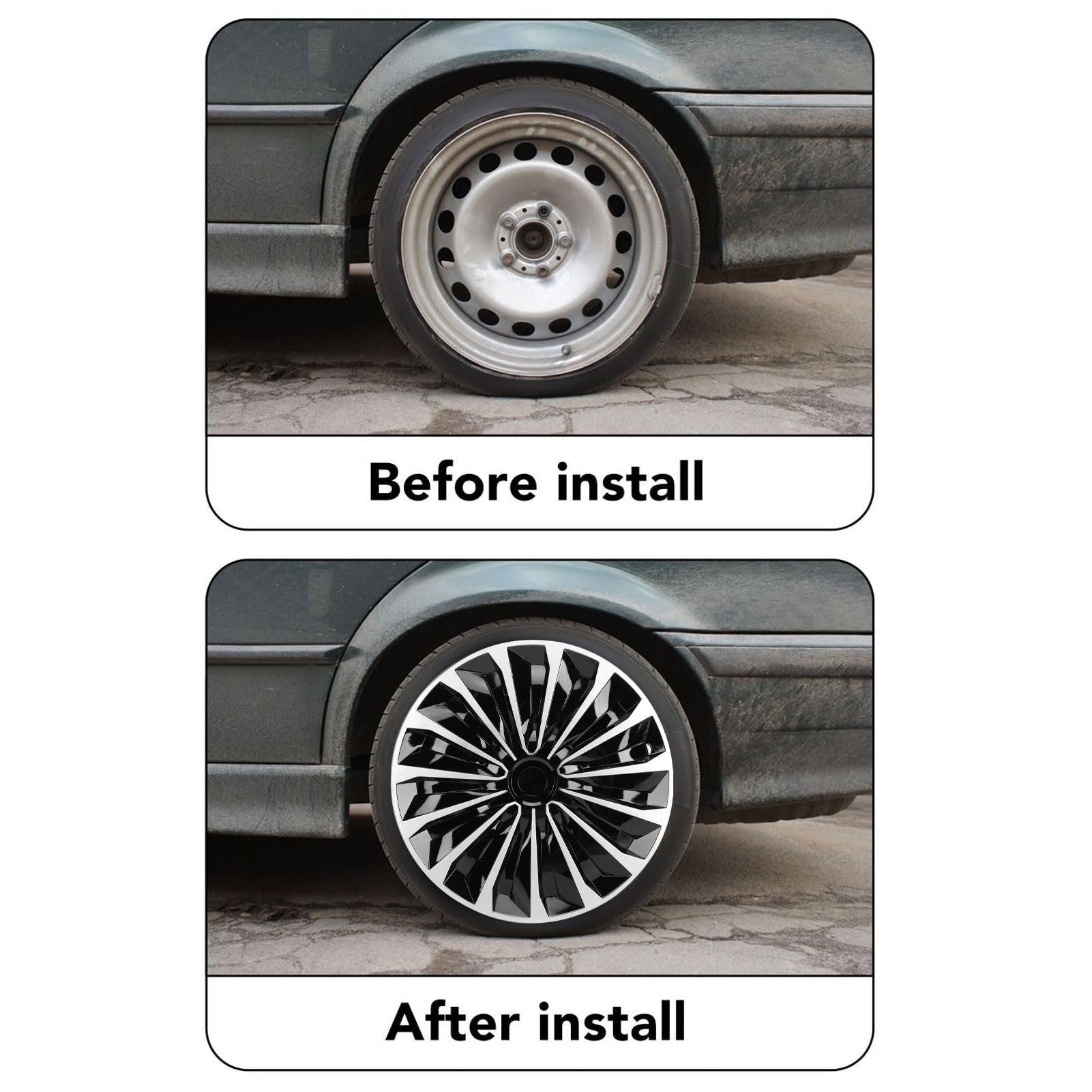 Mingzhe Universal Hubcap Wheel Covers, 14 Inch Durable Clip On for R14
