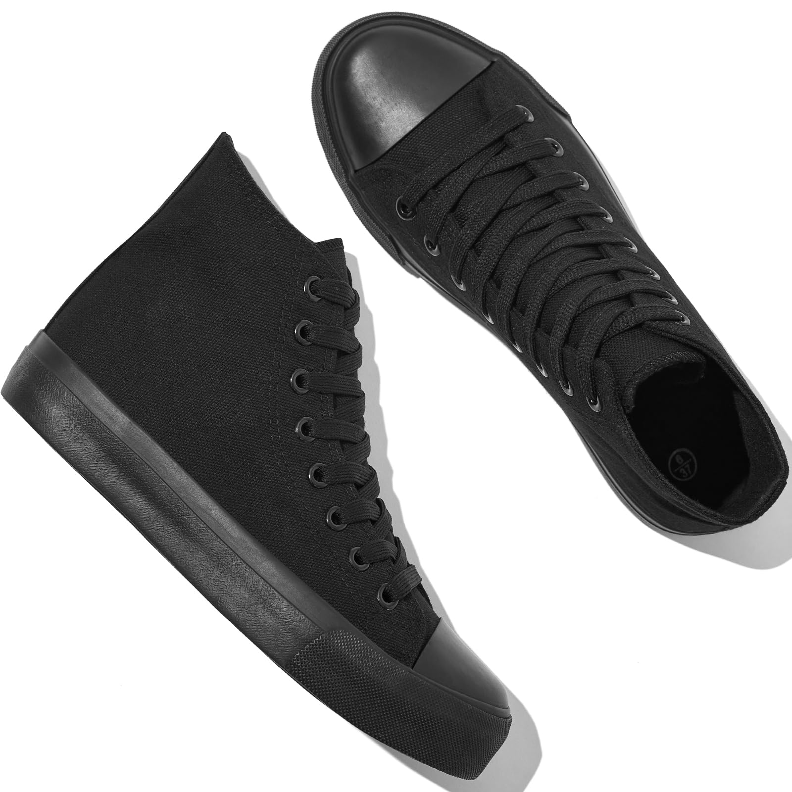 yageyanWomens High Top Canvas Sneakers Lace up Fashion Shoes for Women Casual Classic