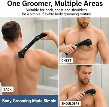 Back Shavers for Men, Foldable Long Handle Body Groomer with Floating Heads