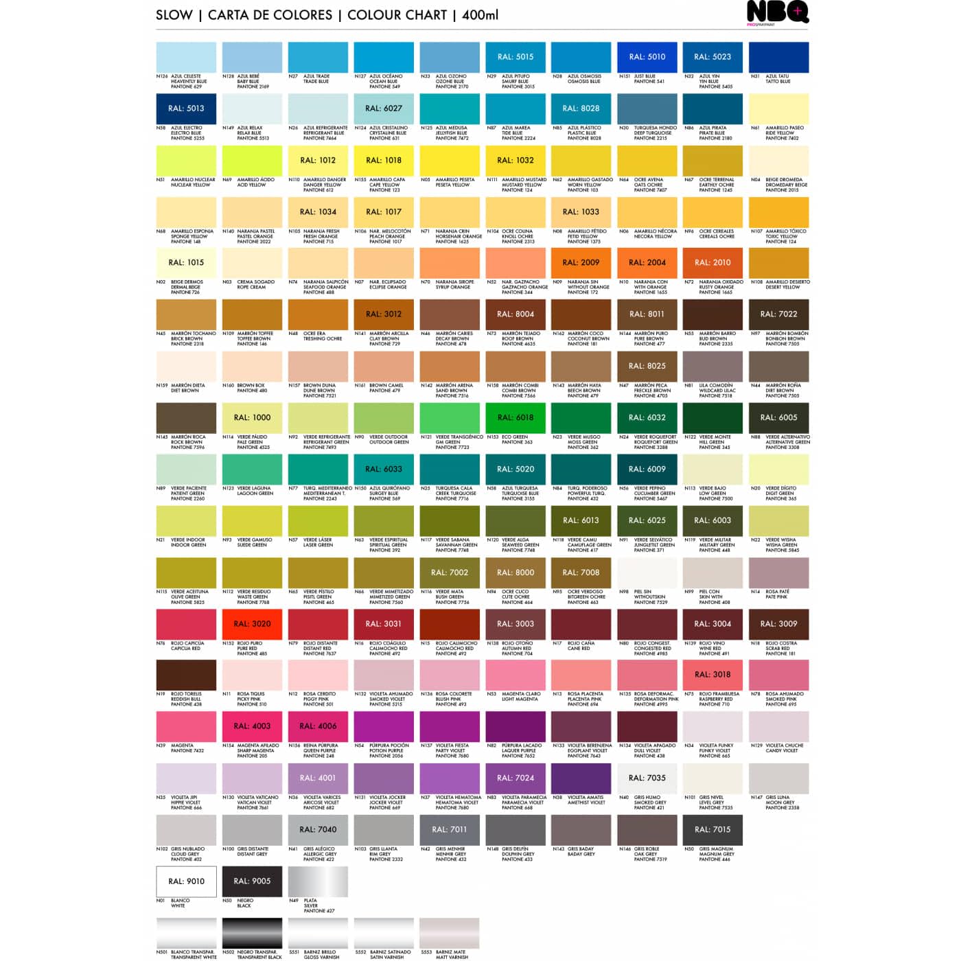 PROGAL COLORS NBQ Sprühfarbe, 6 x 400 ml, matt, Restaurierung, Straßenkunst, Dekoration, DYV, Graffiti, geringer Druck (Mix, 6)