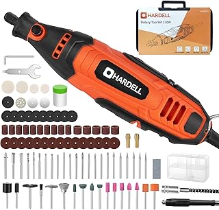 HARDELL Rotary Tool Kit, 130w Rotary Tool with 95 Pcs Accessories,Flex Shaft, 6 Variable Speed for Crafting Projects and DIY Creations,Cutting,Polishing,Sanding,Curving,Drilling