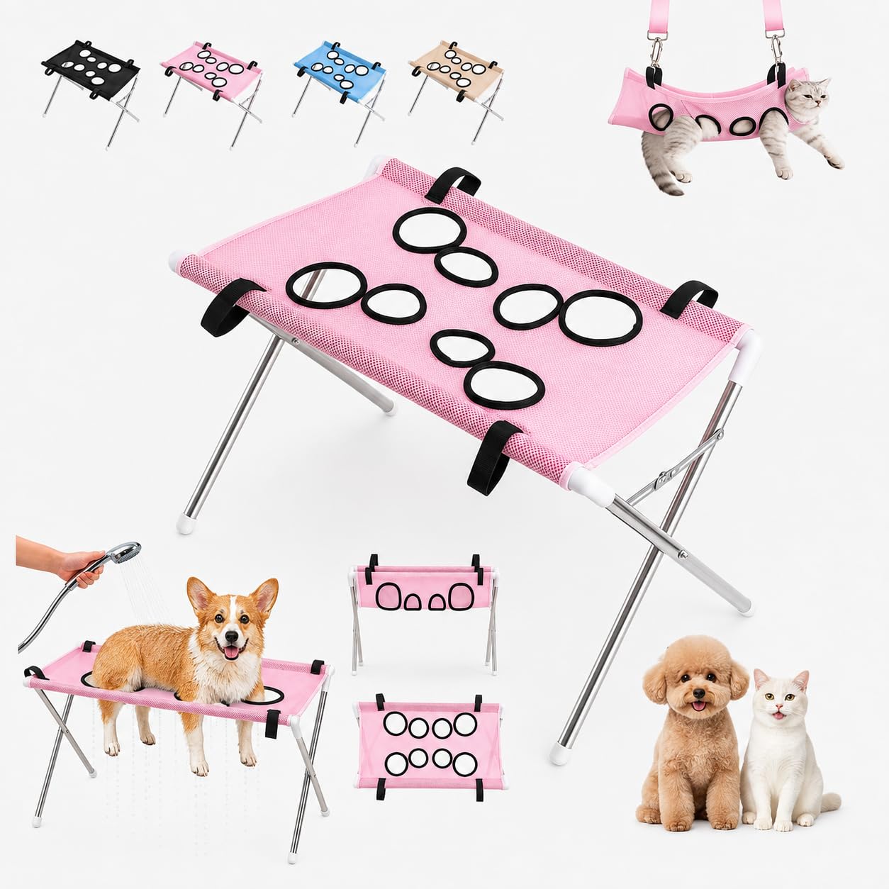 Pet Bathing Hammock for Dogs,Foldable Pet Grooming Table,DogWashing Station
