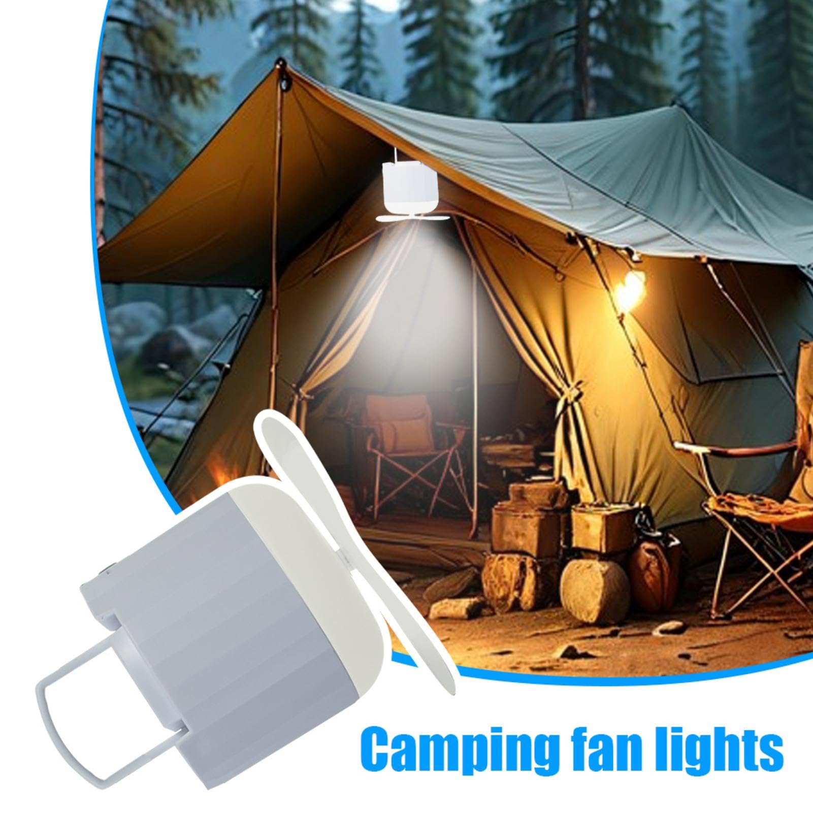 Campingzeltventilator, Deckenventilator, USB-Ladeventilator, Zeltventilator für Innen- und Außenbereich, Luftkühler für Nachtkomfort, belüftet