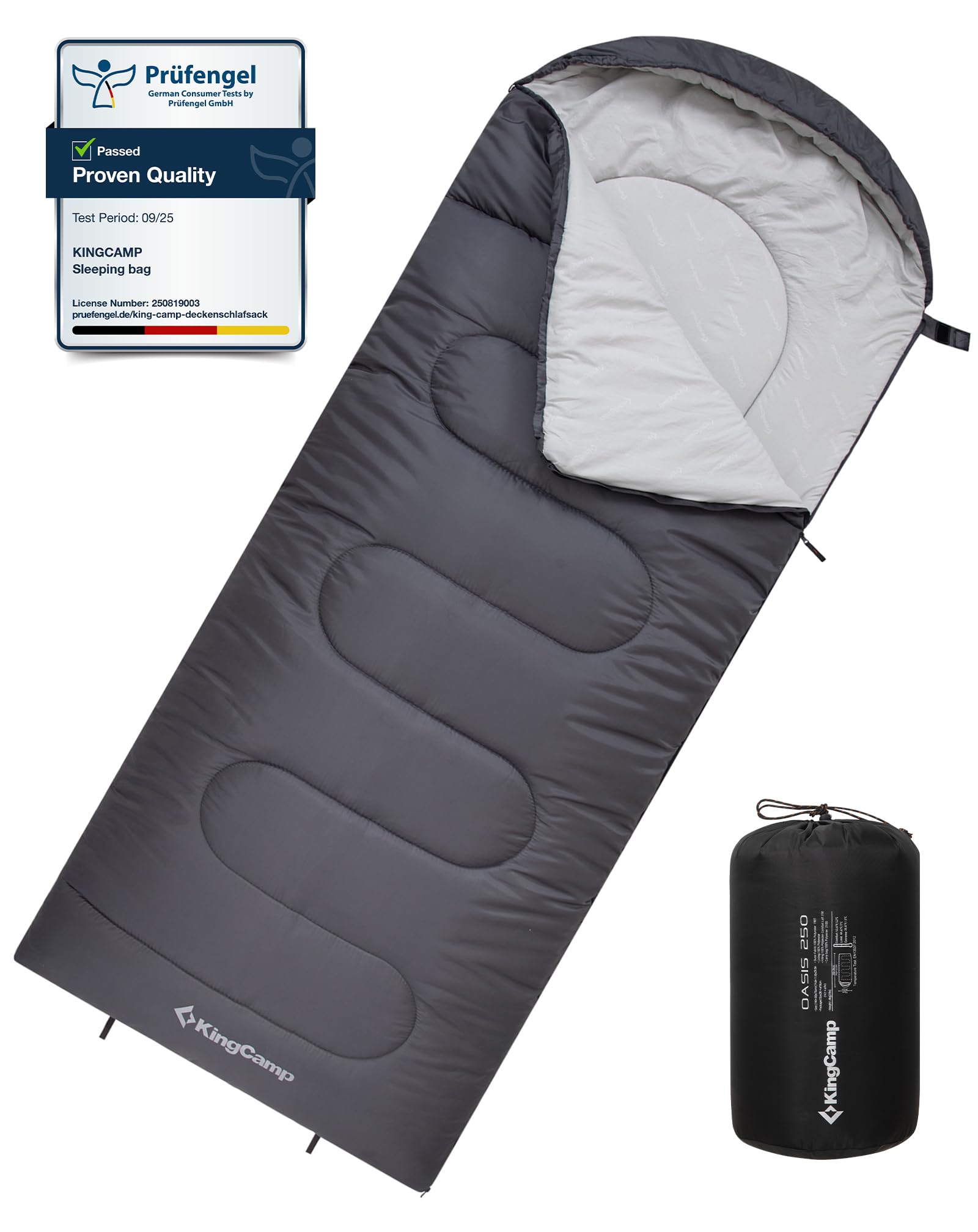 KingCamp Saco de Dormir Oasis 3-4 Estaciones Impermeable y Ligero para Camping (Niños y Adultos) - Conectable Izquierda/Derecha para Saco Doble, Ideal para Viajes y Actividades al Aire Libre — view 11