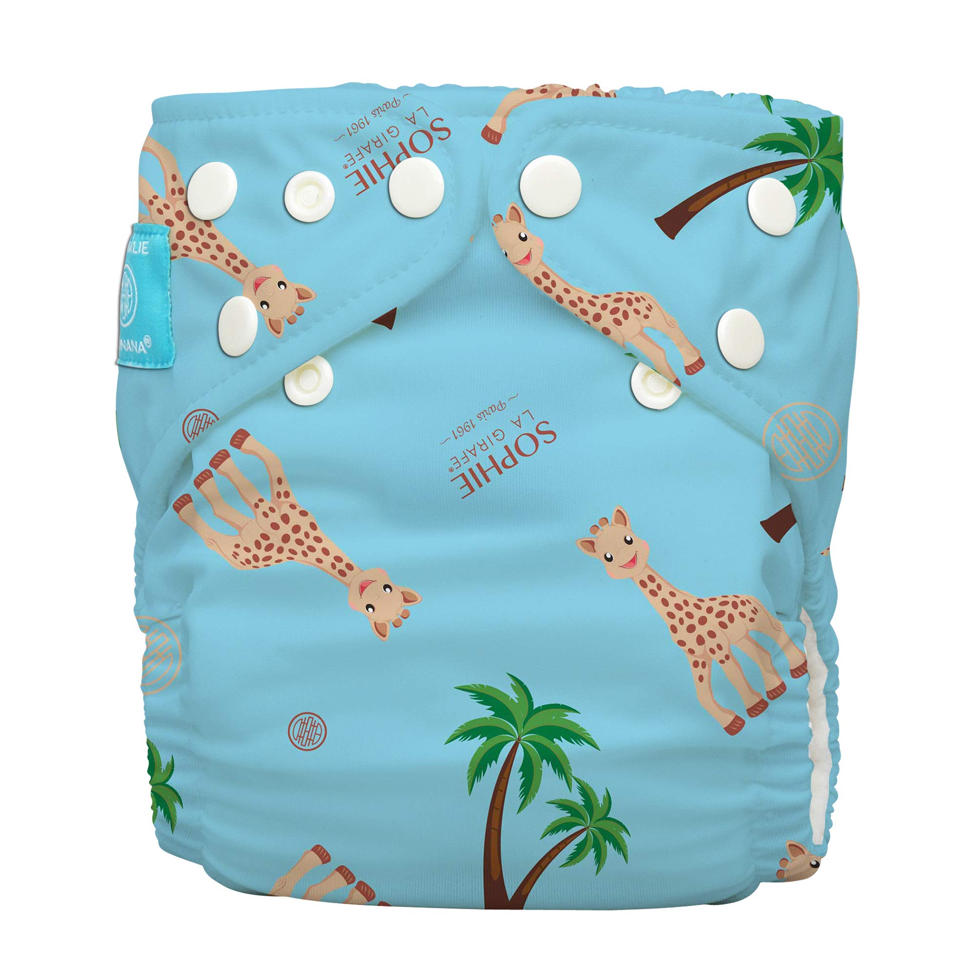 Sophie La Girafe Pannolino 2 Inserti Hybrid AIO One Size Blu Coco