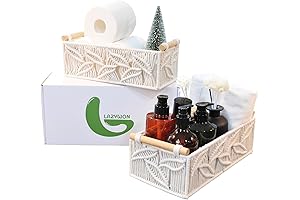 2-Pack Boho Wicker Toilet Paper Baskets - The Stylish Storage Solution for Your Bathroom