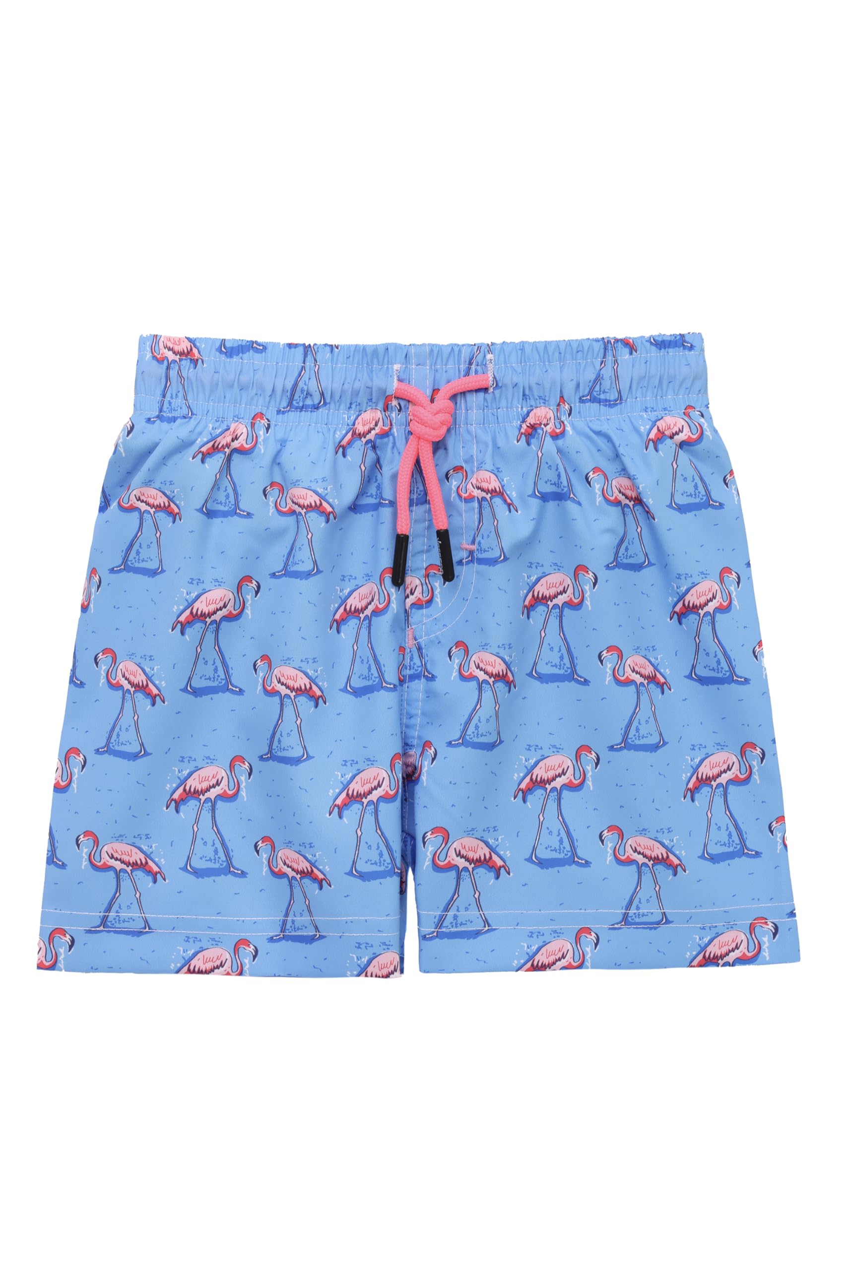 Lilax Boys Flamingo Swim Trunks Toddler Bathing Suit Kids Swimsuit Swim Shorts (, 7 Years)