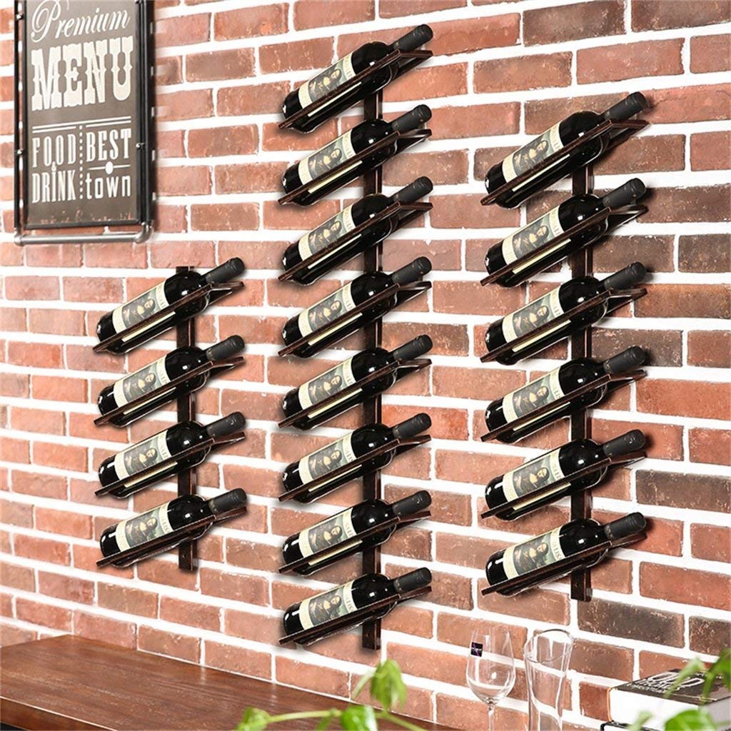 Botellero de Metal Vintage para Botellas, Soporte para Botellas, Montaje en Pared, Estante rústico para Vino, Cesta de Almacenamiento para Estante de Pared para Enfriador de Vino,