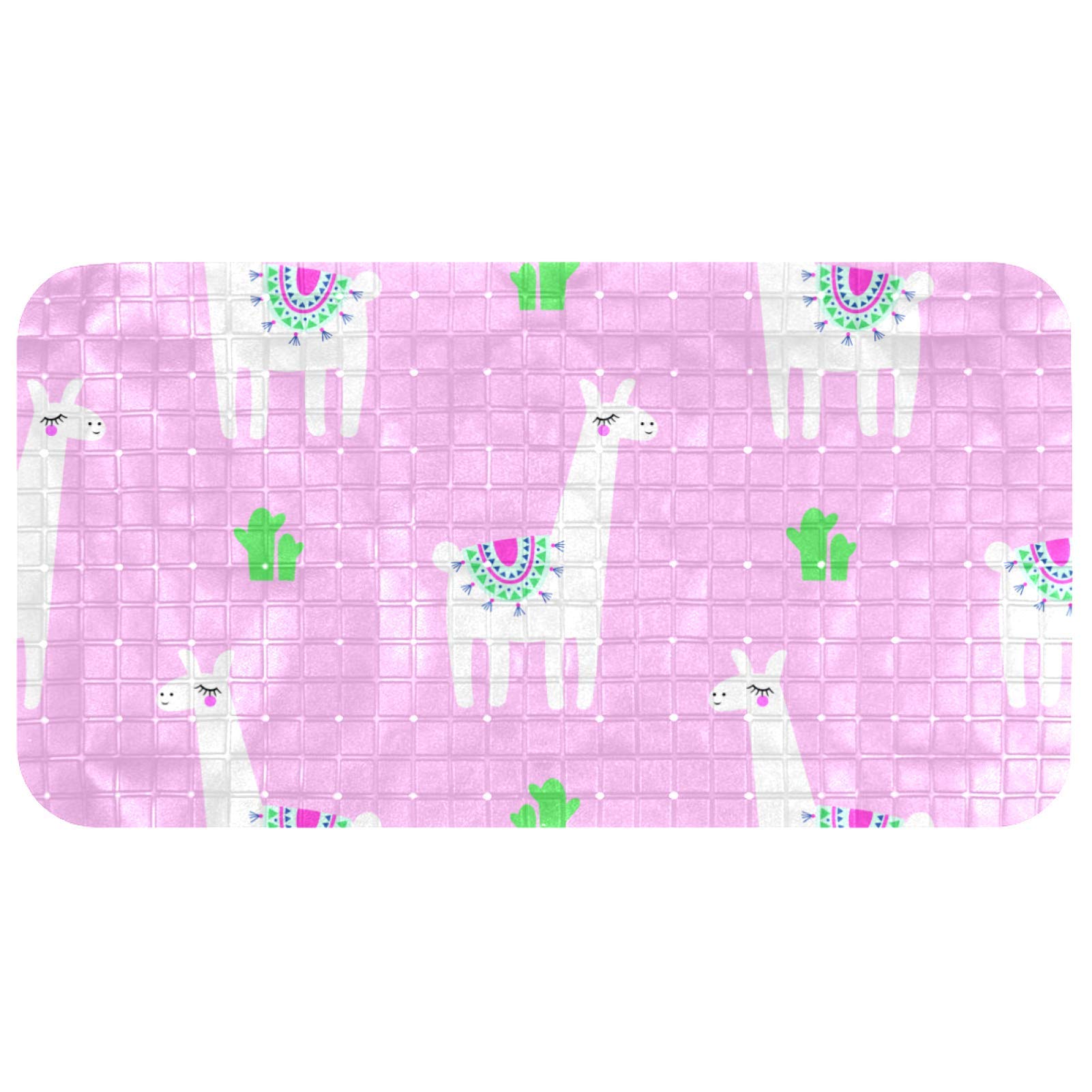 Tapis de bain pour enfants Bennigiry 37,3 x 68,3 cm motif lama mignon