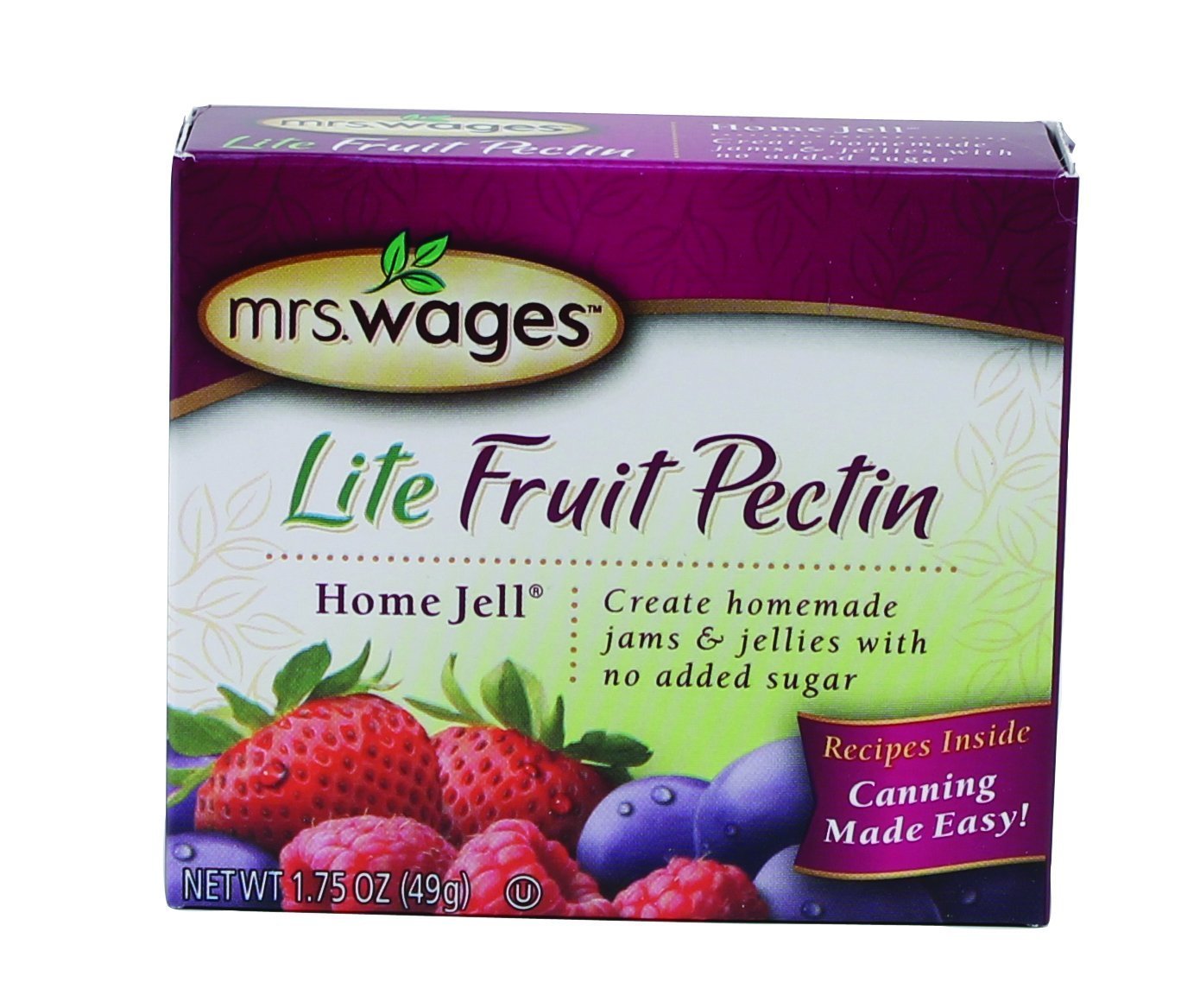 Mrs. Wages W595-H3425 Home Jell Jam & Jelly Mix, Lite Fruit Pectin, 1.75-oz. - Quantity 12