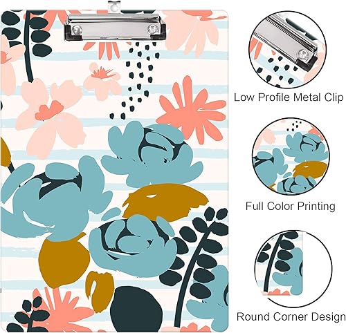 Miniatura 4 de Portapapeles decorativos de madera tamaño carta A4 para profesores, enfermeras, médicos, estudiantes y niños, bonito diseño para tamaño estándar de