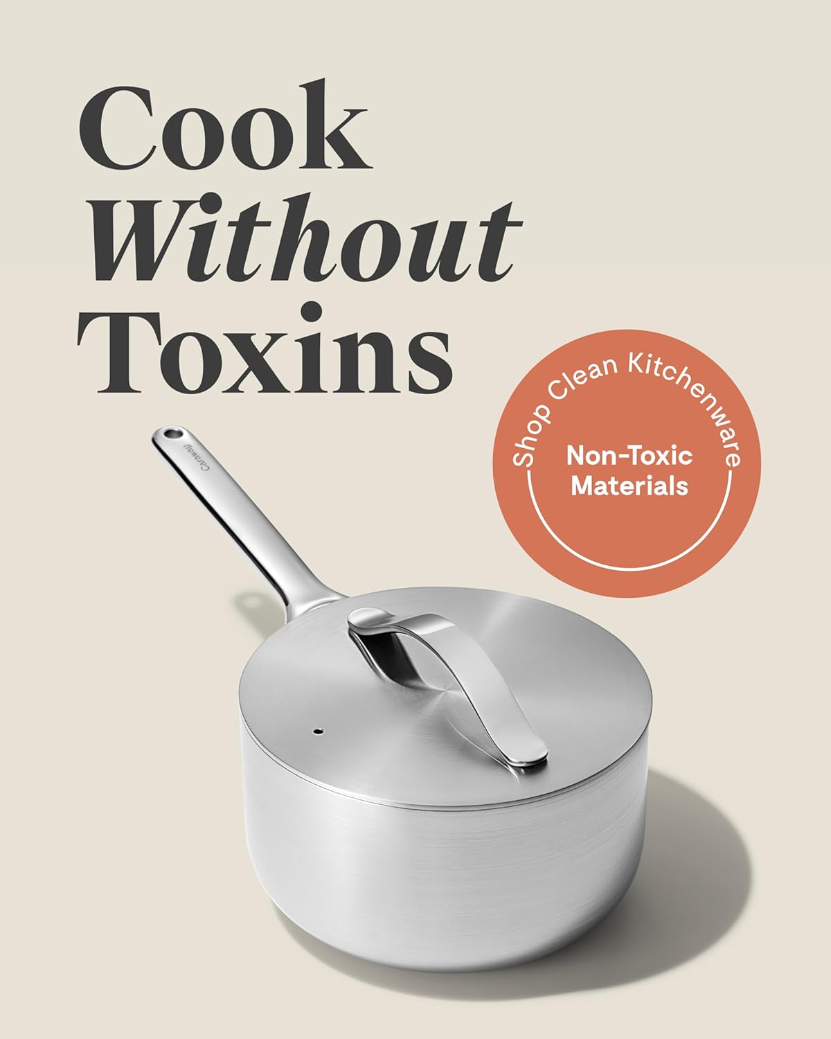 Caraway Stainless Steel Sauce Pan (3 Qt) - 5-Ply Stainless Steel - Oven Safe & Stovetop Agnostic - Non Toxic, PTFE & PFOA Free - Image 2