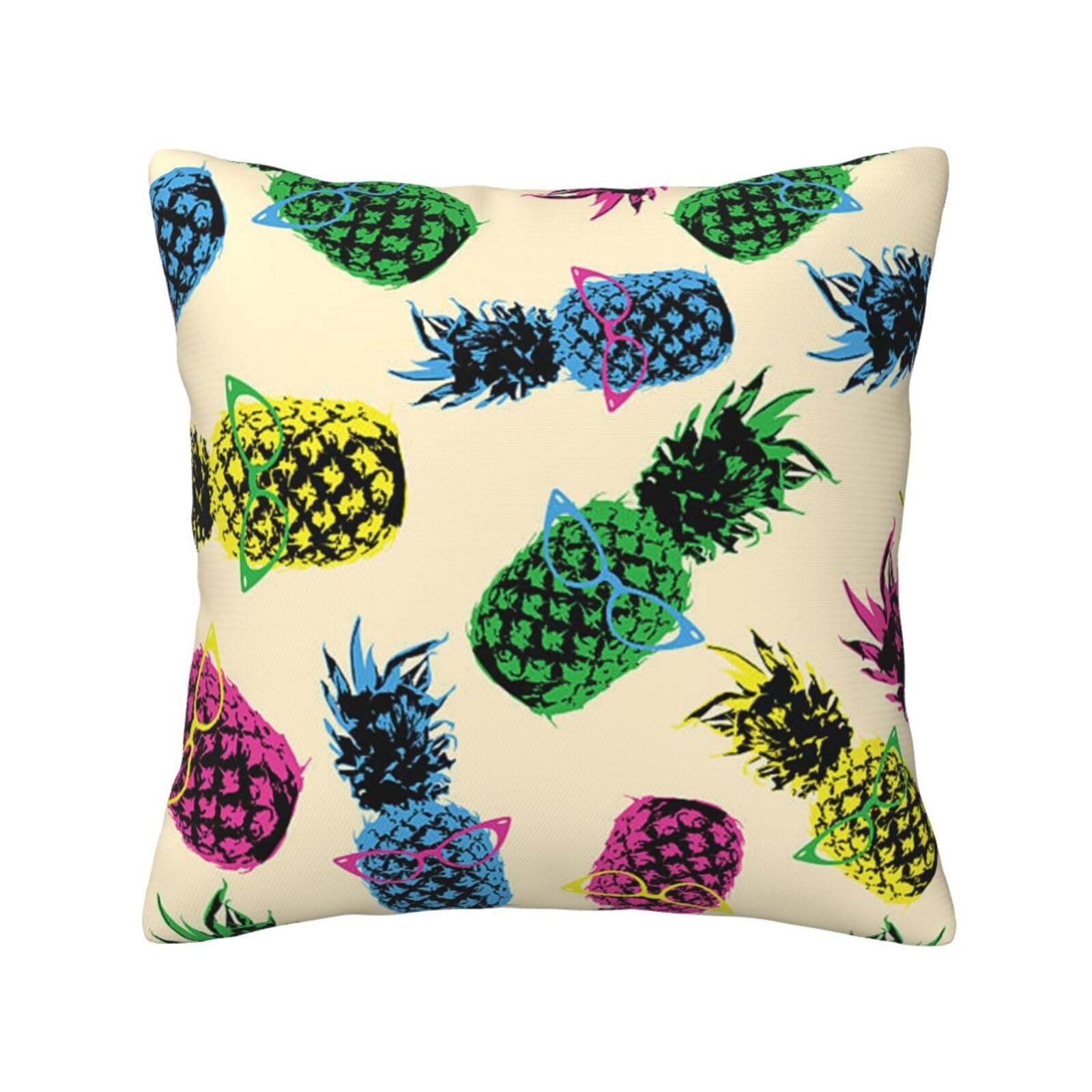 FFSHKOWE Pineapple Decorative Throw Pillow Cover Double-Sided Printed Cushion Cover for Sofa Couch Bed Chair 50 x 50cm