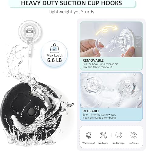 Miniatura 3 de VIS'V - Ganchos de ventosa al vacío, pequeños, transparentes, resistentes, extraíbles y fuertes, para ventana, ventanas, ventanas, ventanas,