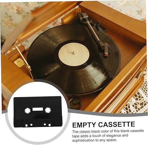 Miniatura 7 de 4 cintas de casete en blanco para pared, adornos negros vintage para eventos temáticos, fáciles de instalar para proyectos de manualidades,