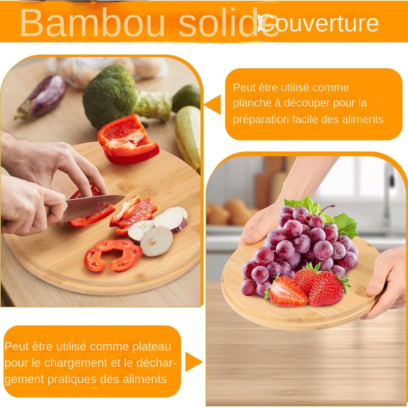 Grand Saladier Contenants Alimentaires En Bois Ustensiles De Cuisine | Grands Bols De Service Avec Couvercles Mixage Cuisson Préparation Repas Fruits Légumes Pâtes Céréales