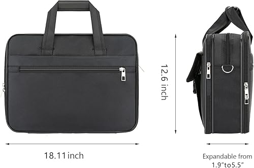 Miniatura 5 de RAINYEAR - Maletín de negocios, bolsa de trabajo para laptop de hasta 17 pulgadas, bolsa de hombro, color negro