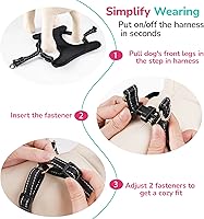 Vista 6 de KIPRITII Arnés para perro sin tirones para perros pequeños, arnés reflectante para cachorros, arnés ajustable para cachorros, perros pequeños