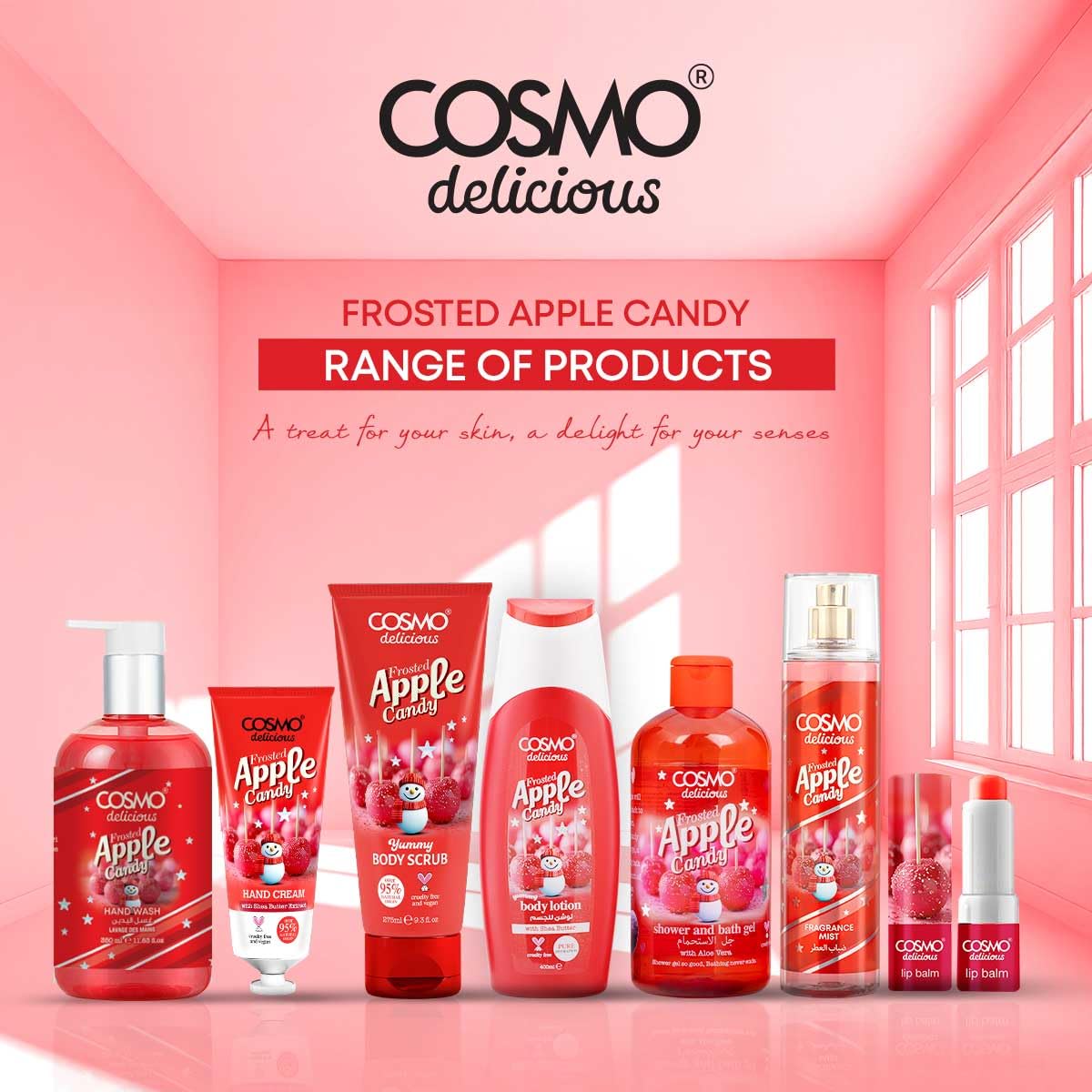 Cosmo Skin Care Delicious Frosted Apple Candy 3 Pieces Gift Set